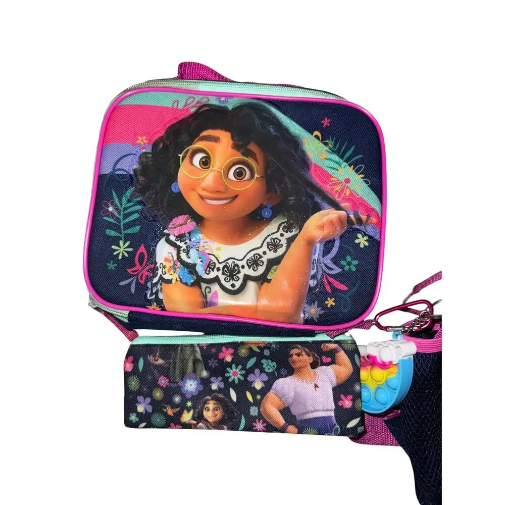 Disney Encanto Girl School Backpack Lunch box Book Bag Set Kid Gift Toy Madrigal